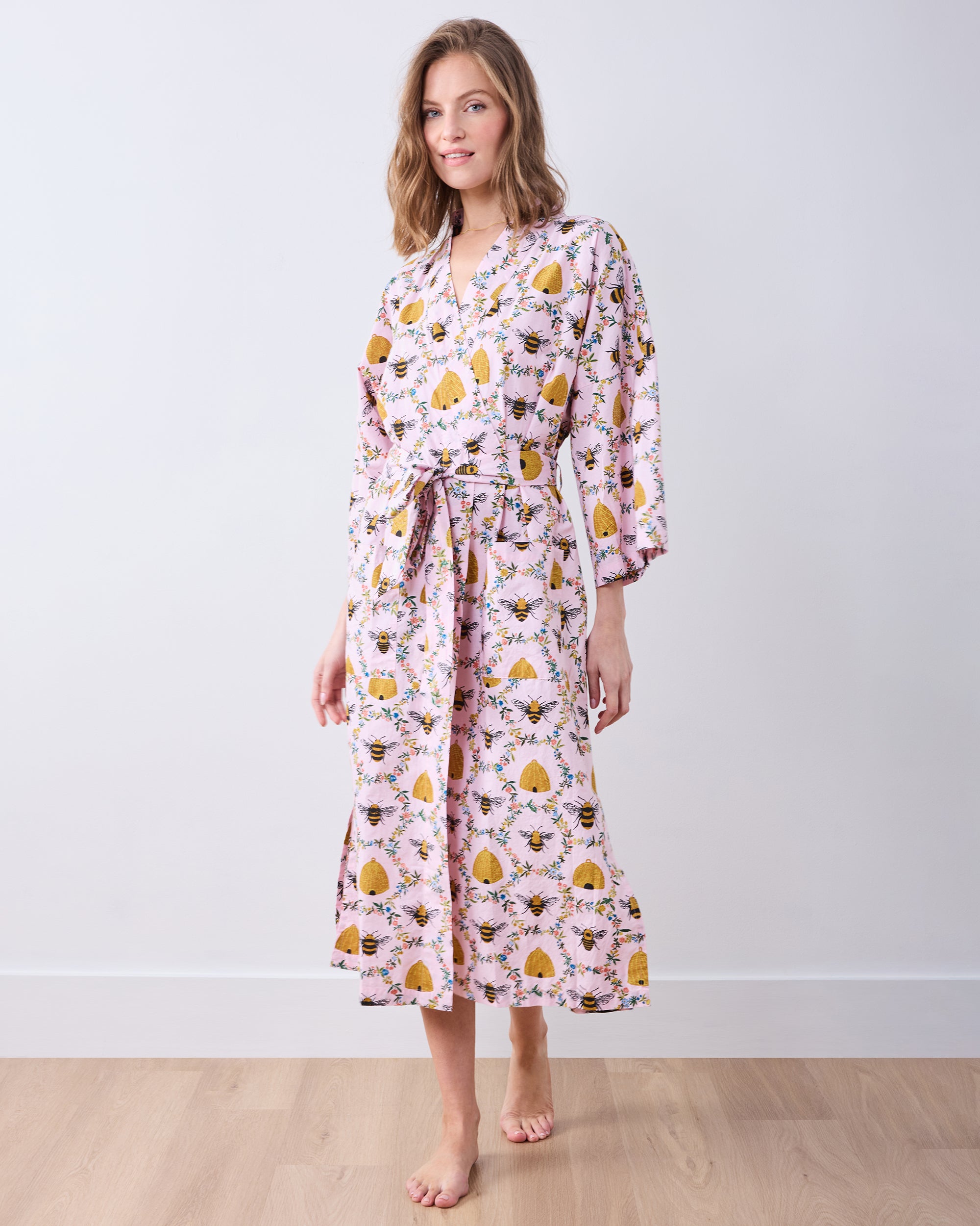 Sweet Bee - Long Robe - Pink Petal – Printfresh