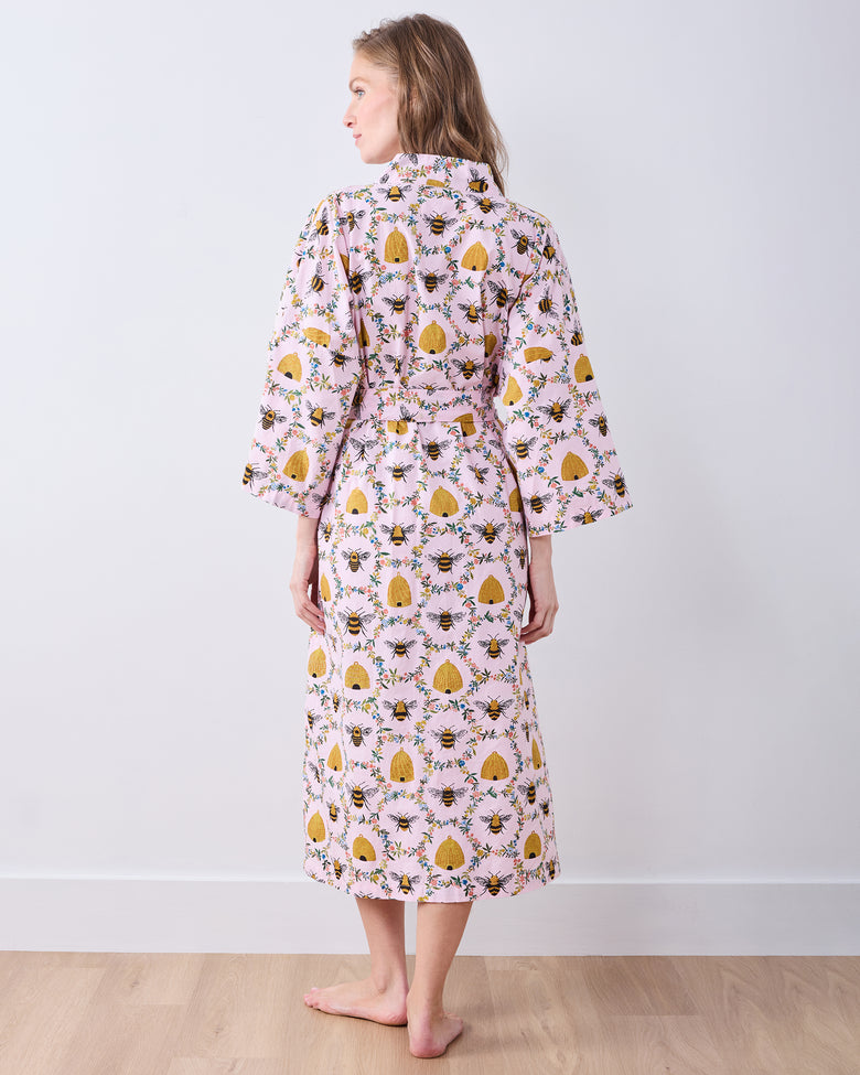 Sweet Bee - Long Robe - Pink Petal - Printfresh