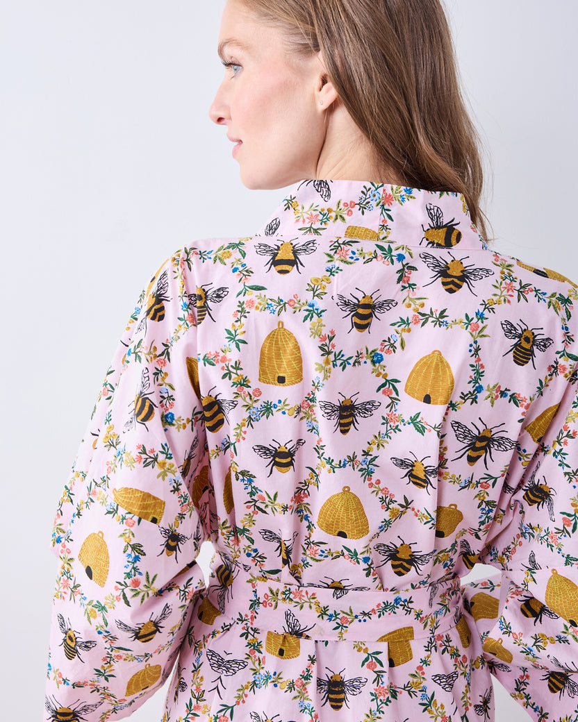 Sweet Bee - Long Robe - Pink Petal - Printfresh