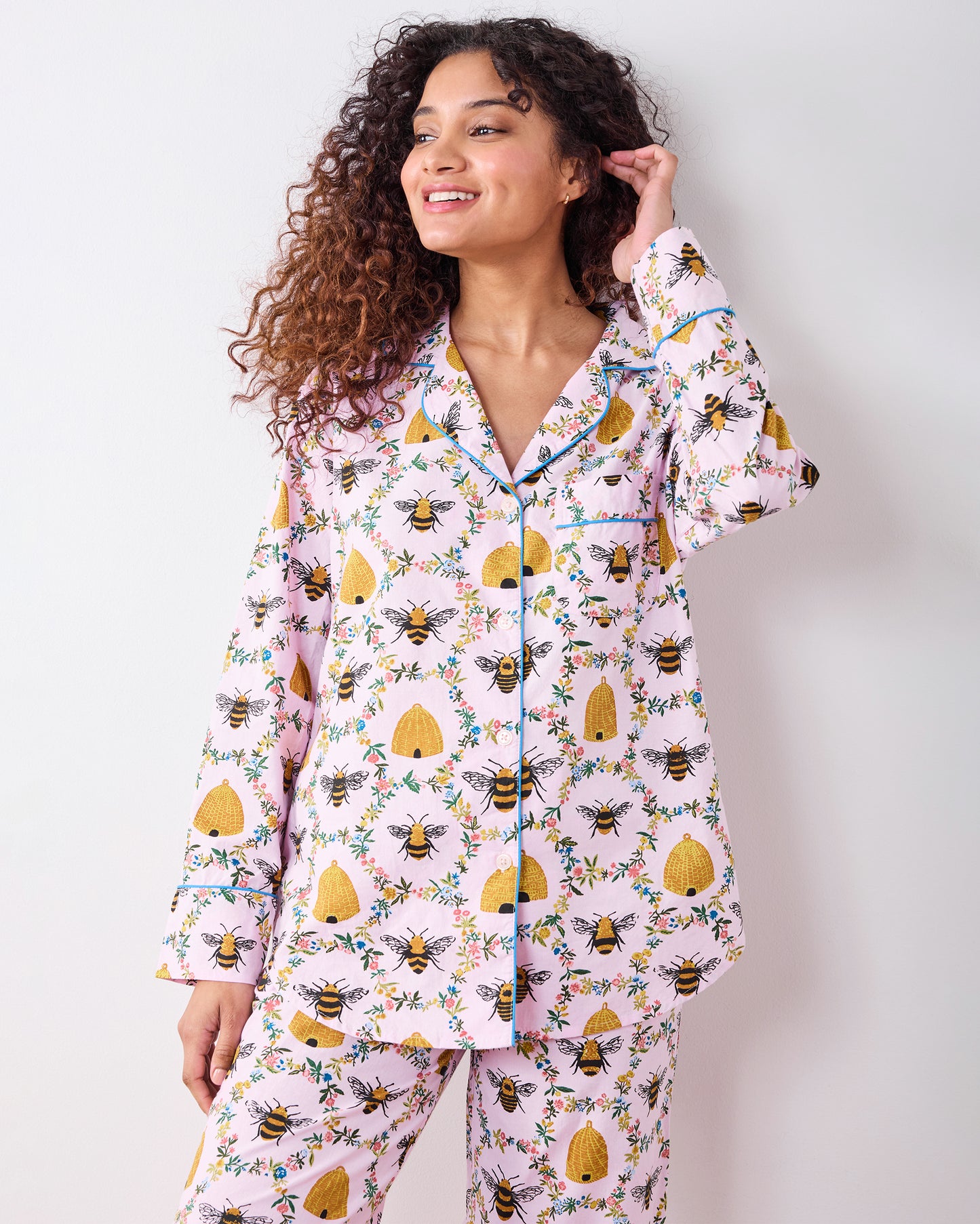 Sweet Bee - Petite Long PJ Set - Pink Petal - Printfresh