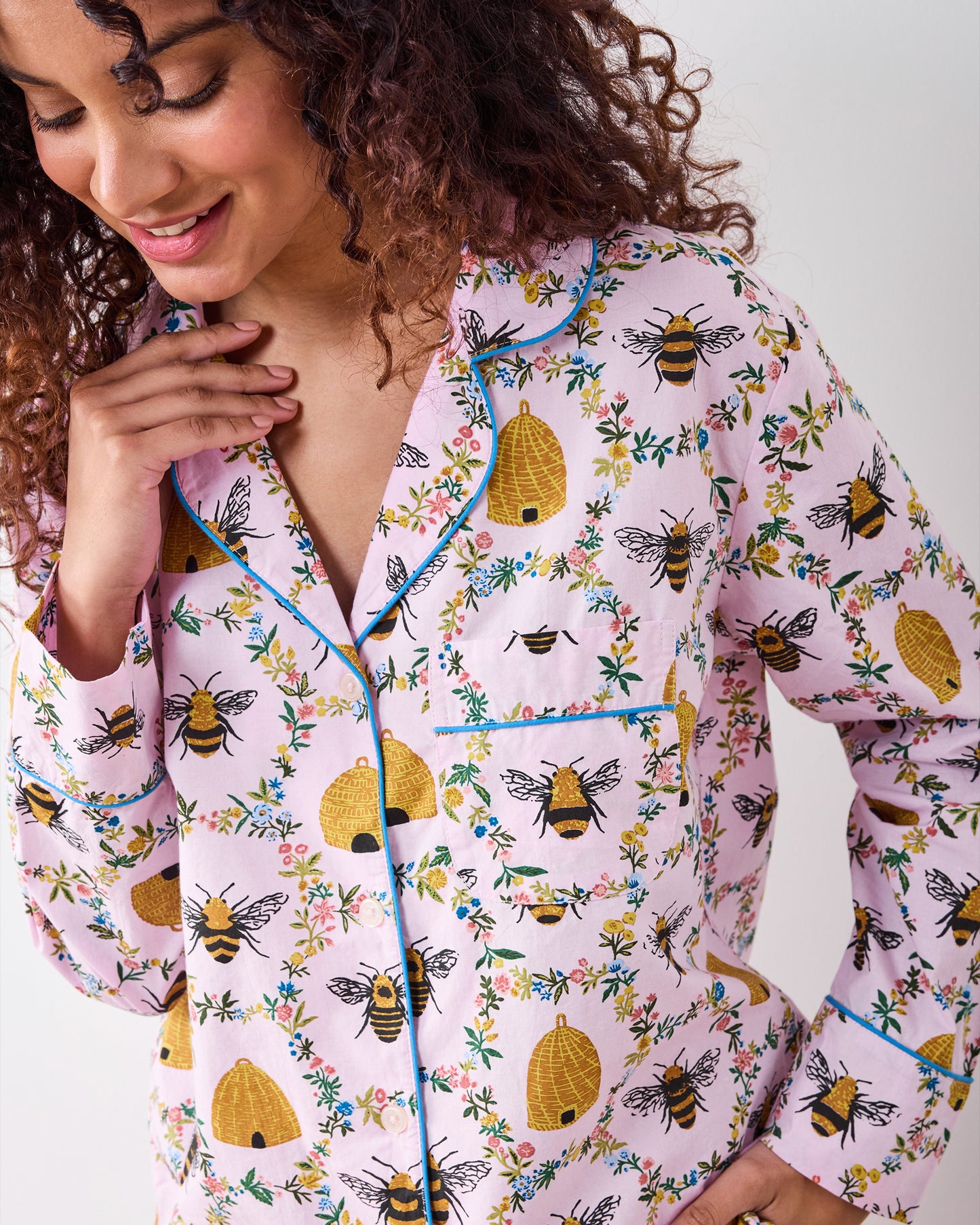 Sweet Bee - Long PJ Set - Pink Petal - Printfresh