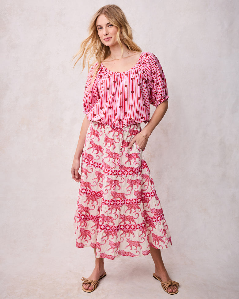 Sweethearts - Piper Blouse - Blushing Valentine - Printfresh