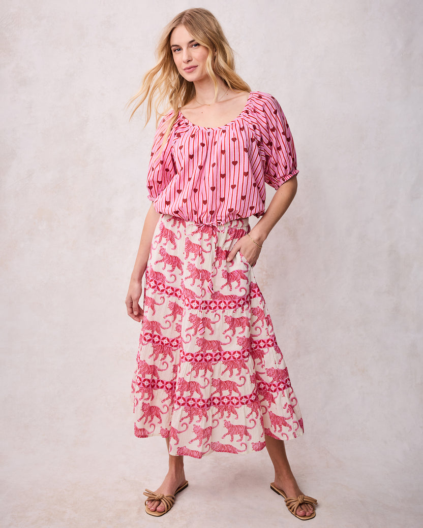 Sweethearts - Piper Blouse - Blushing Valentine - Printfresh