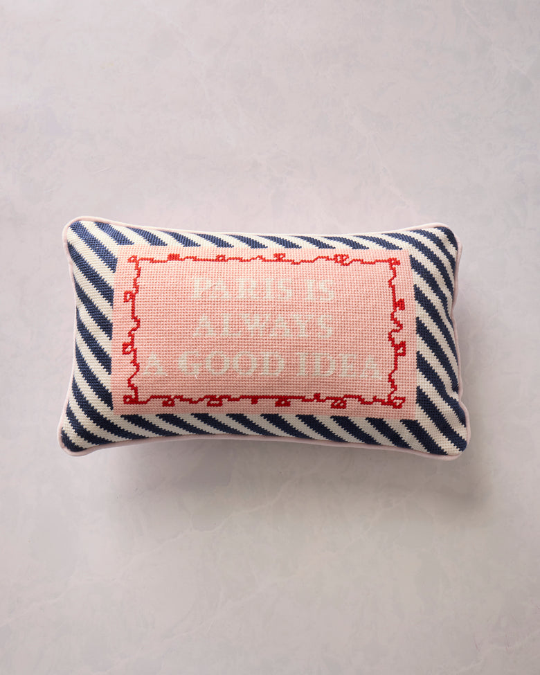 Paris Combo - Paris Needlepoint Pillow - Furbish - Printfresh