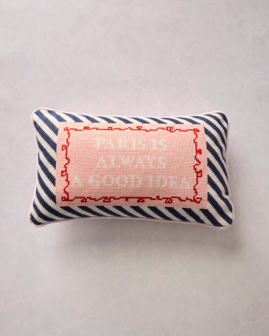 Furbish - Paris Needlepoint Pillow - Paris Combo - Printfresh