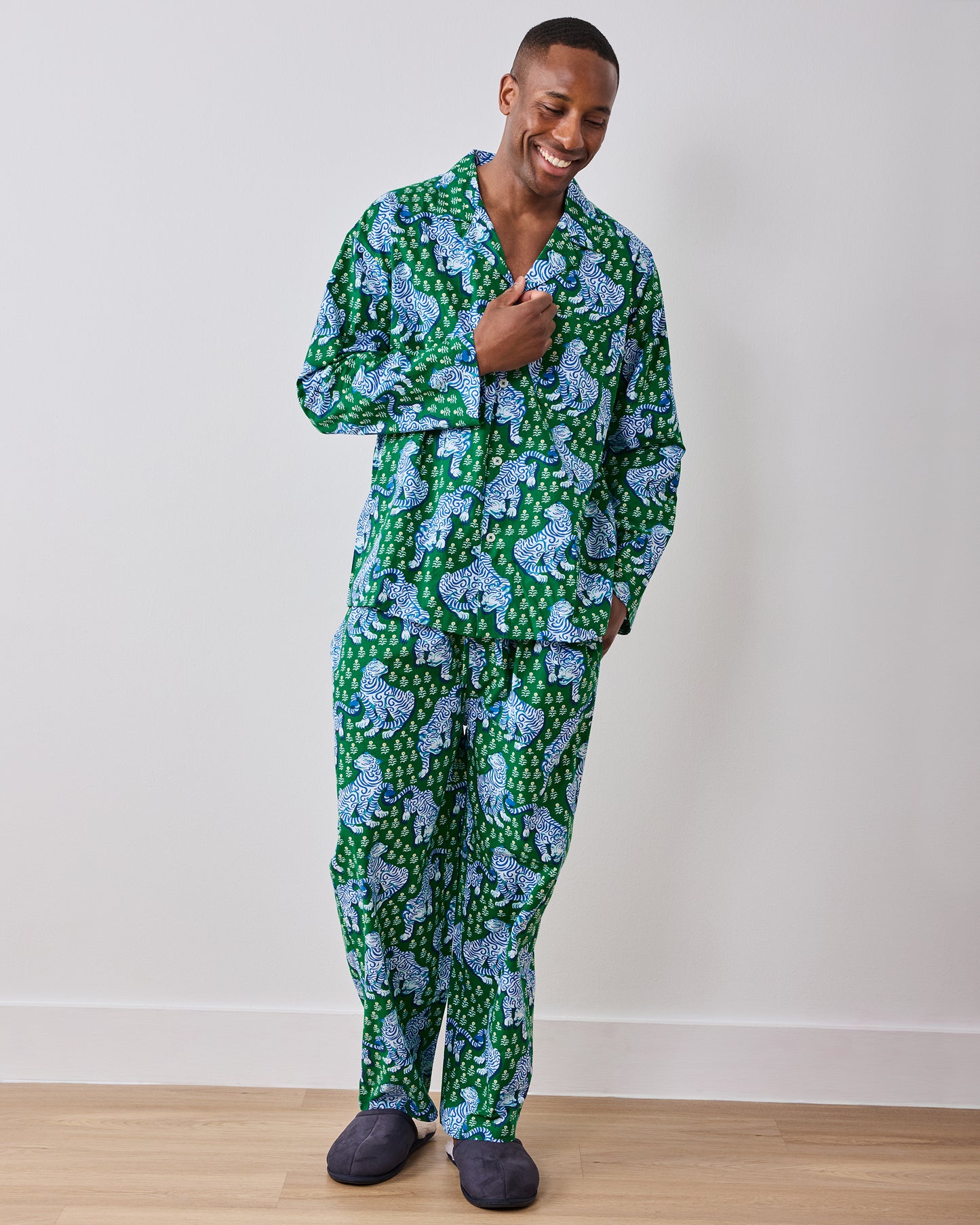 Tiger Queen - Men’s Long PJ Set - Jade - Printfresh