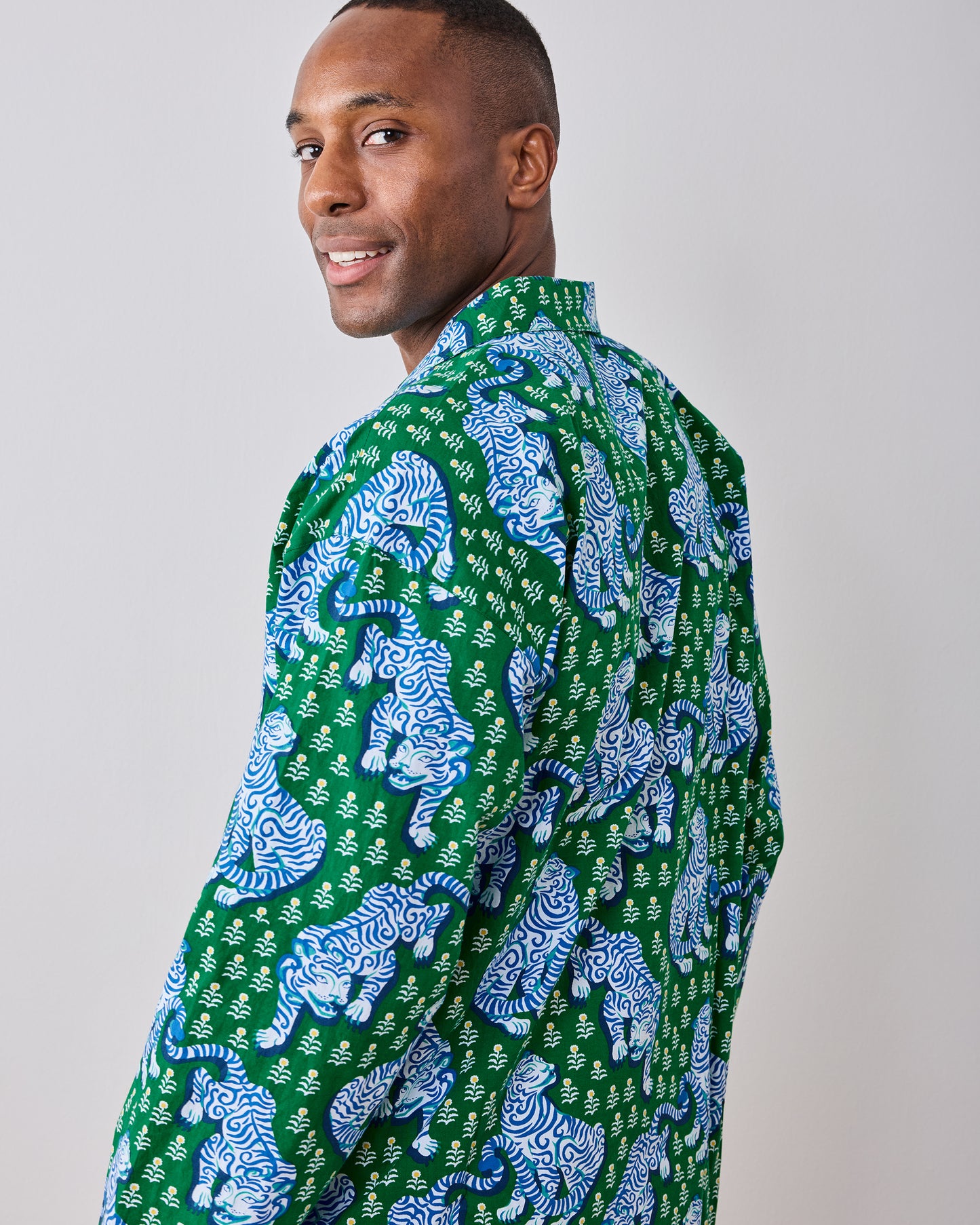 Tiger Queen - Men’s Long PJ Set - Jade - Printfresh