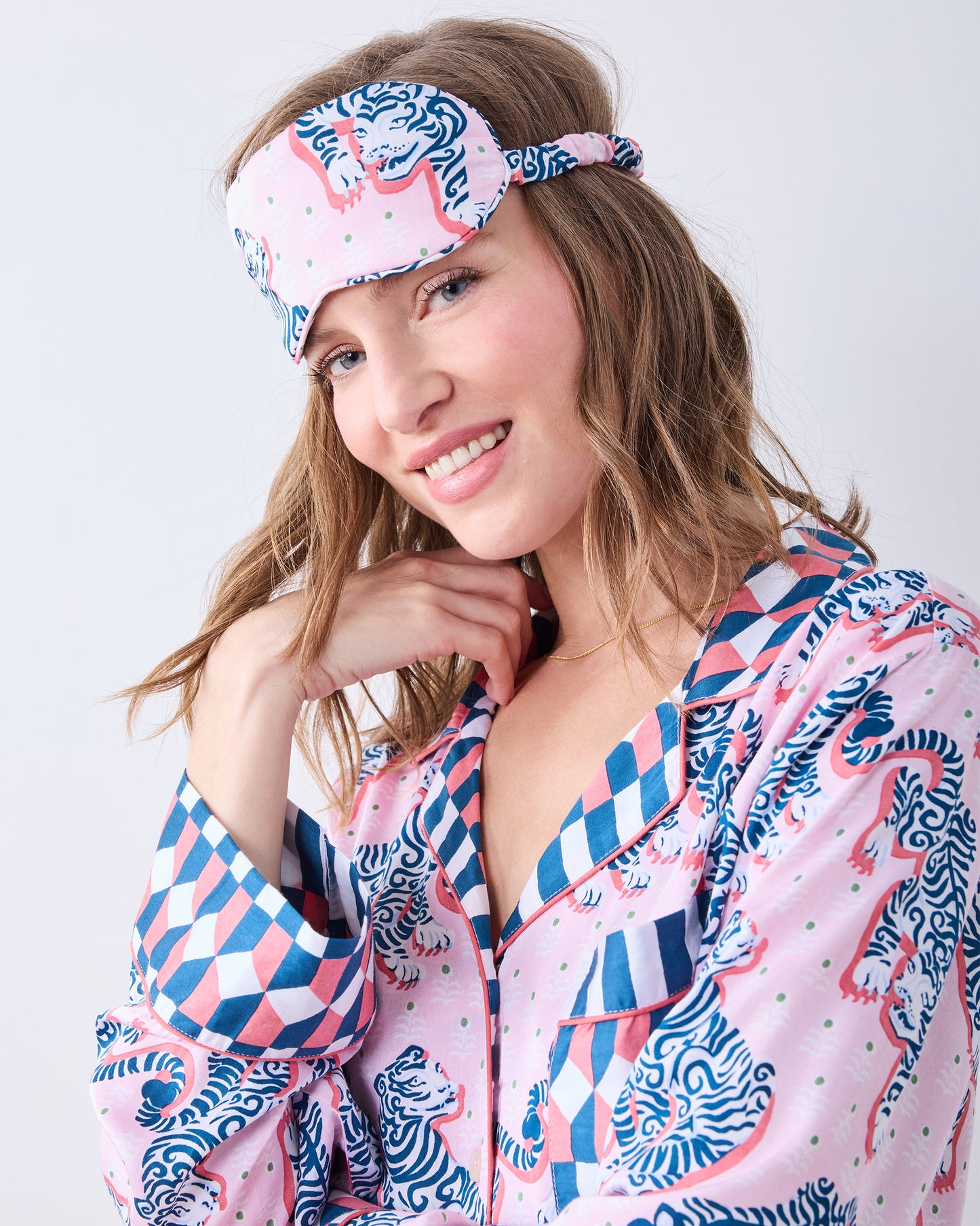 Tiger Queen - Eco Satin Eye Mask - Blush & Bashful - Printfresh