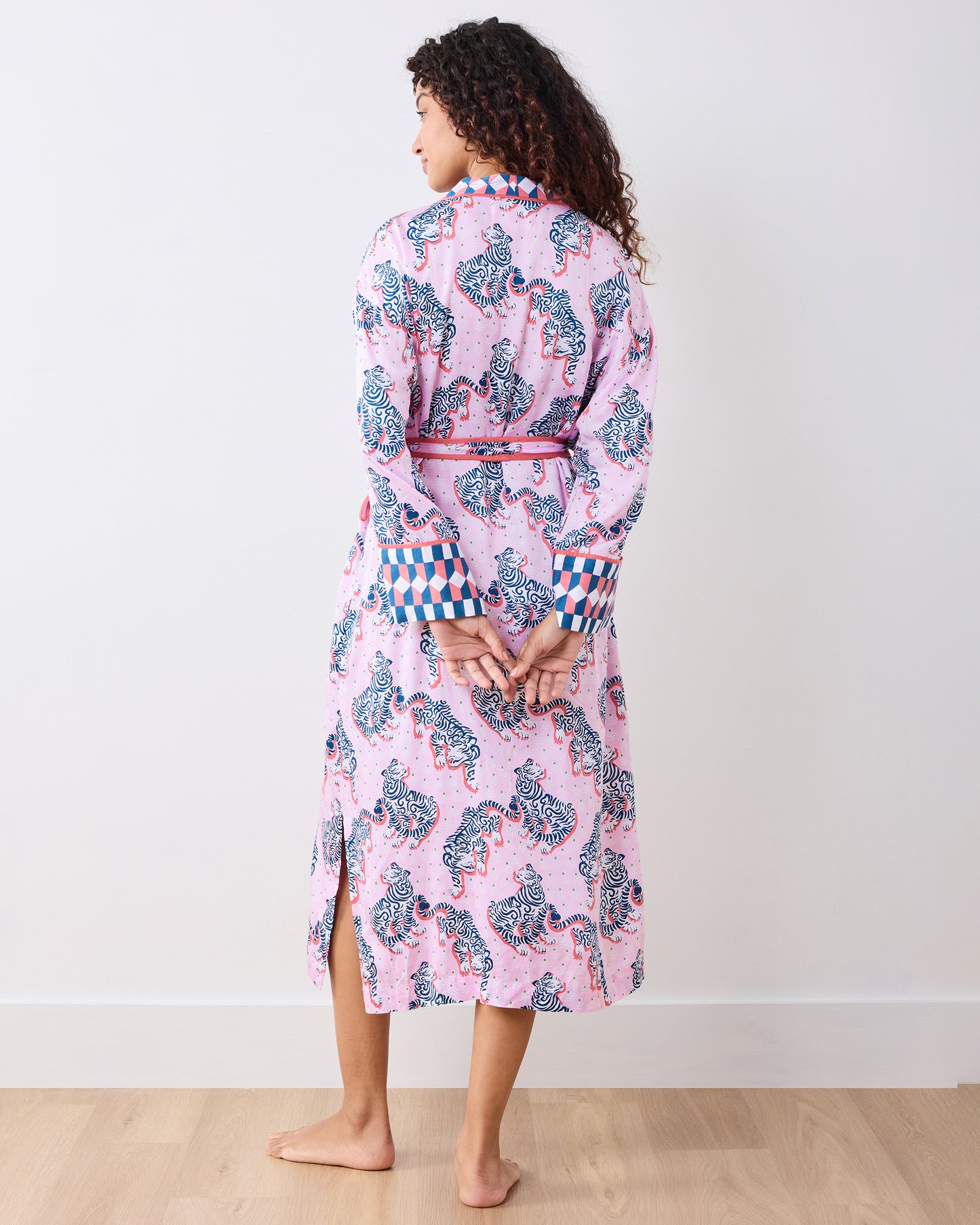 Tiger Queen - Eco Satin Robe - Blush & Bashful - Printfresh