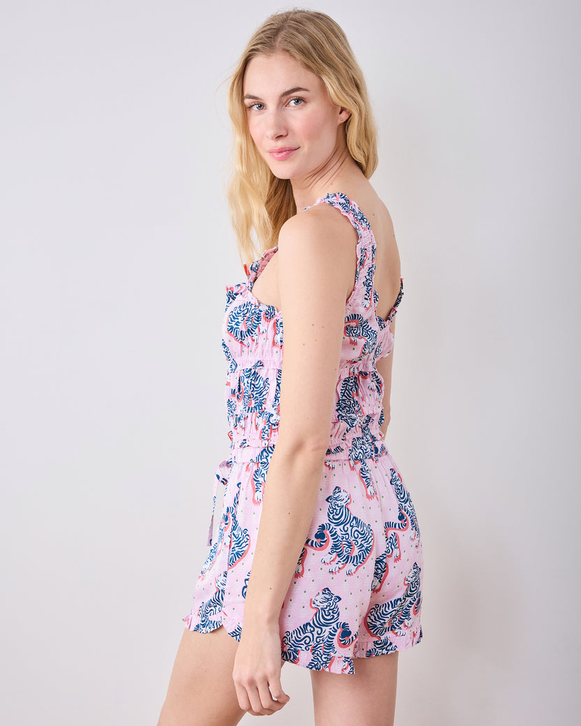 Tiger Queen - Eco Satin Sadie Short Set - Blush & Bashful - Printfresh