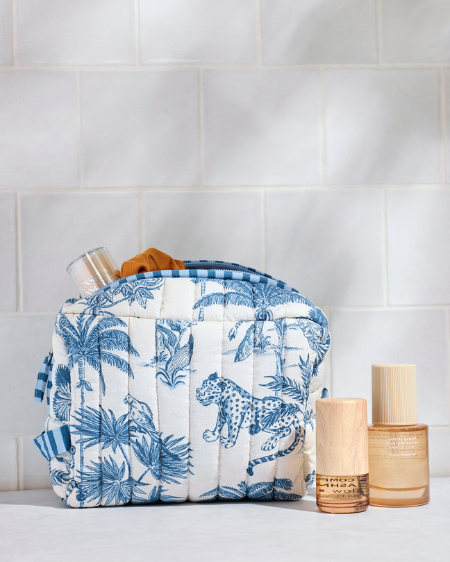 Tropical Toile - Quilted Pouch - Cloud – Printfresh