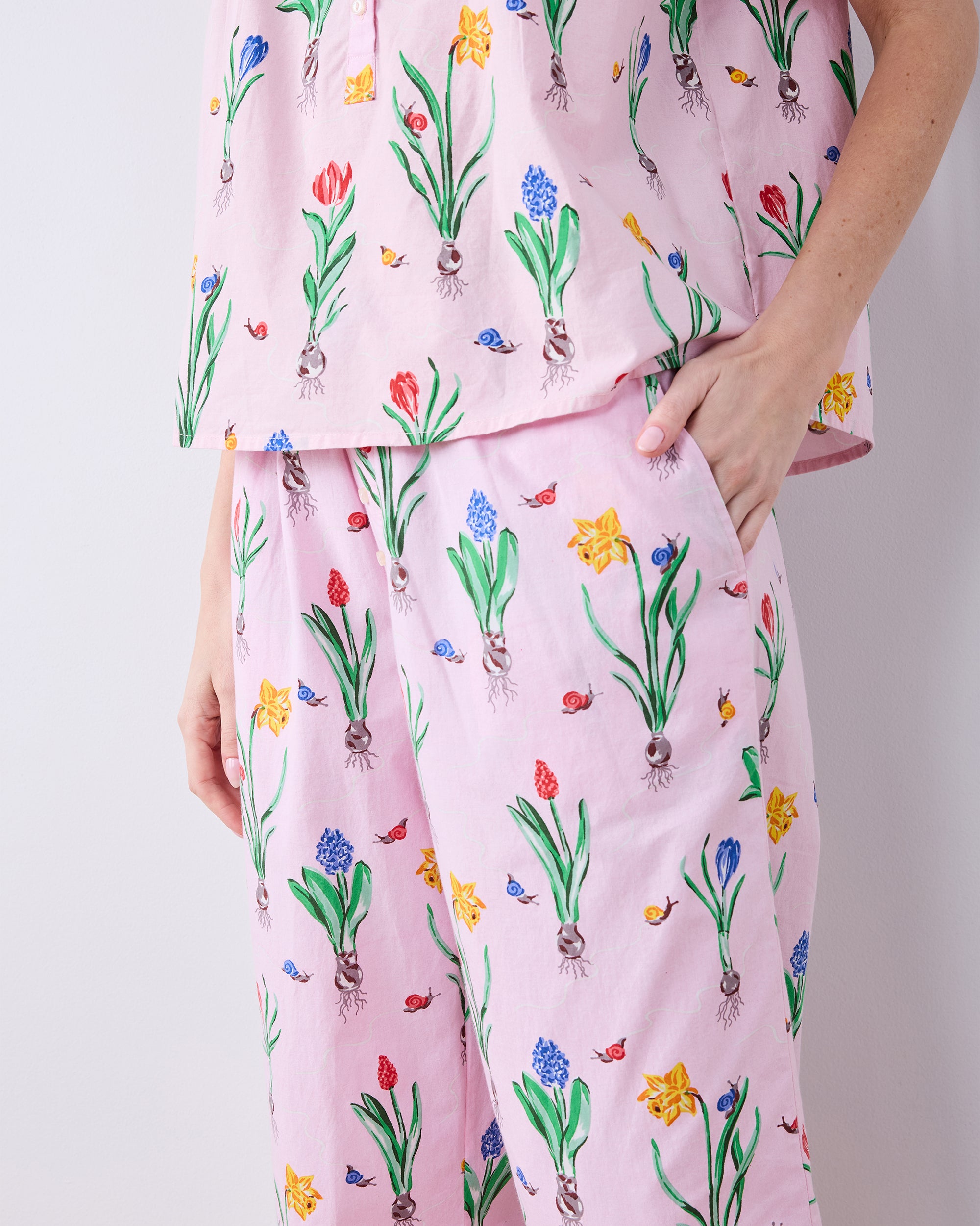 Tulip Trail - Pintuck Cropped Set - Blush – Printfresh
