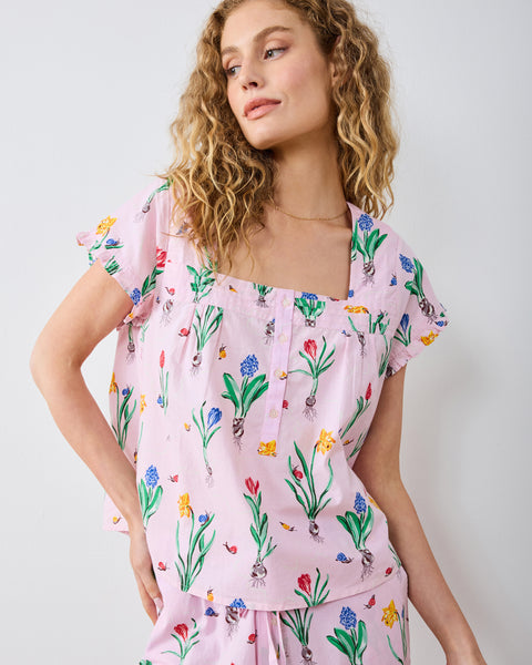 Tulip Trail - Pintuck Cropped Set - Blush – Printfresh