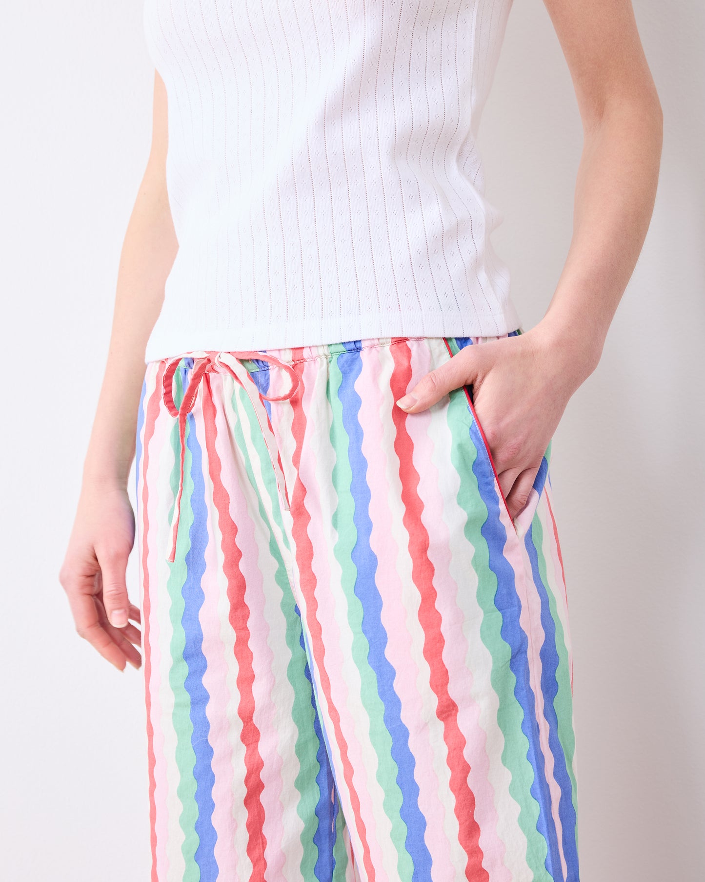 Wavy Stripes - PJ Pants - Blush - Printfresh