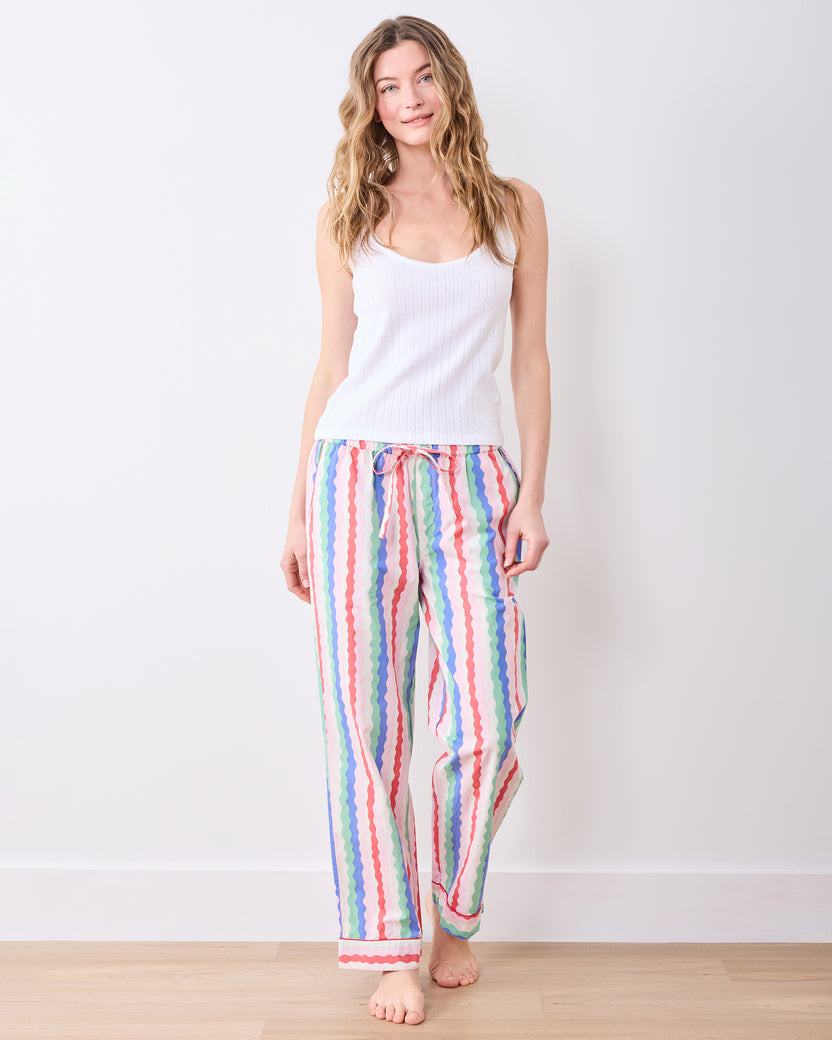 Wavy Stripes - PJ Pants - Blush - Printfresh