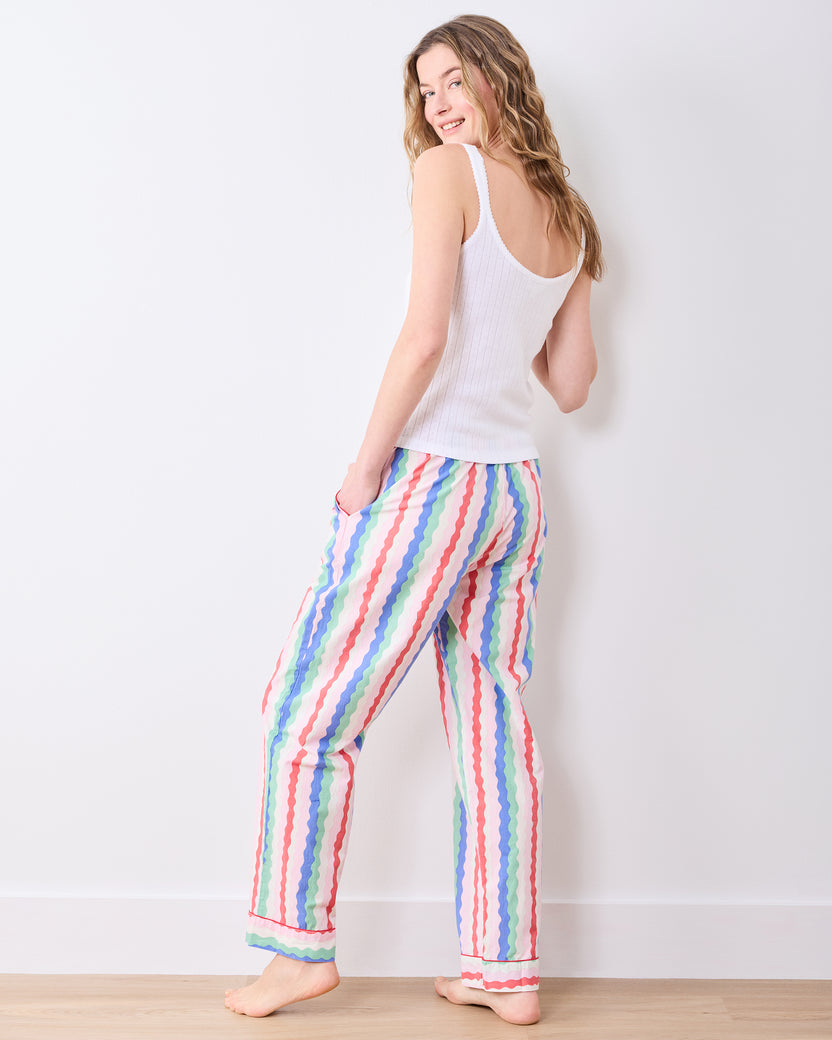 Wavy Stripes - PJ Pants - Blush - Printfresh