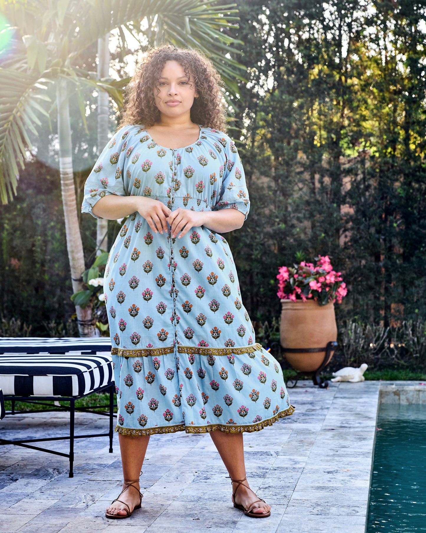 Wildflower Walks - Logan Dress - Soft Blue Printfresh Wildflower Walks - Logan Dress - Soft Blue Printfresh