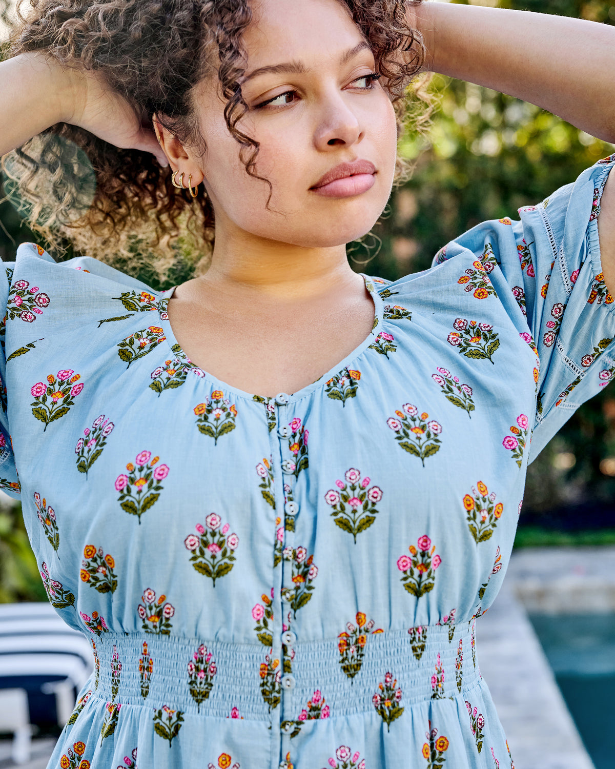 Wildflower Walks - Logan Dress - Soft Blue - Printfresh