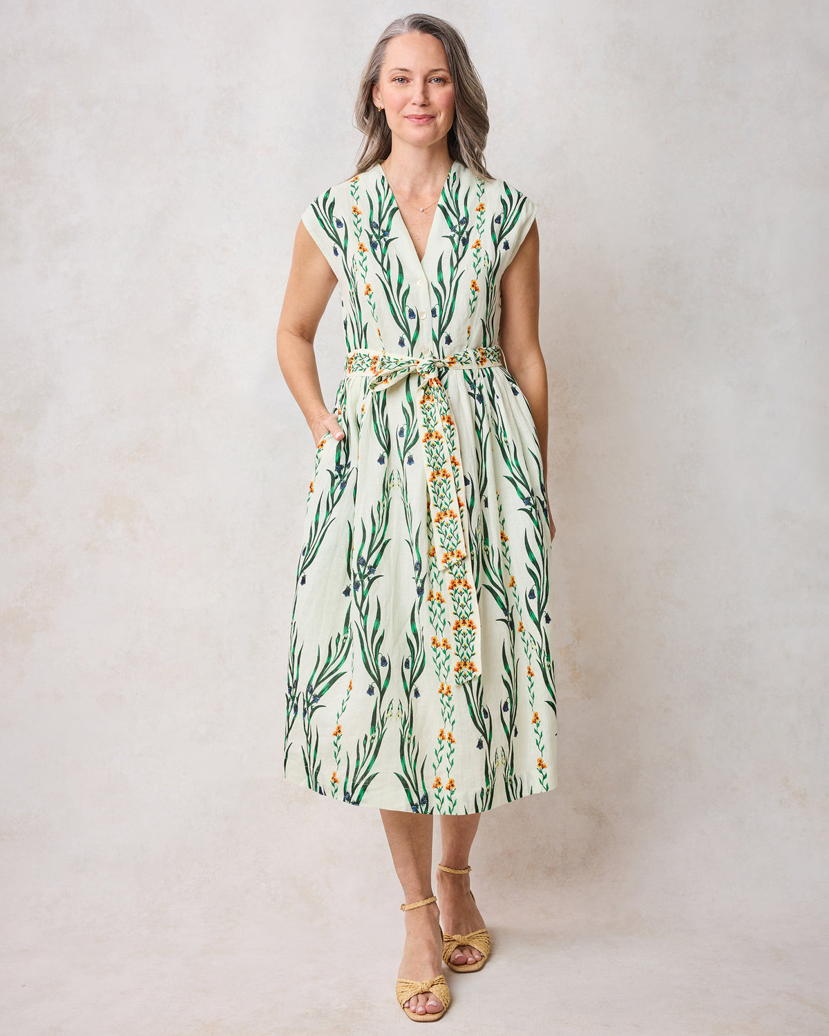 Wildflower Vines - Selene Dress - Antique Lace - Printfresh