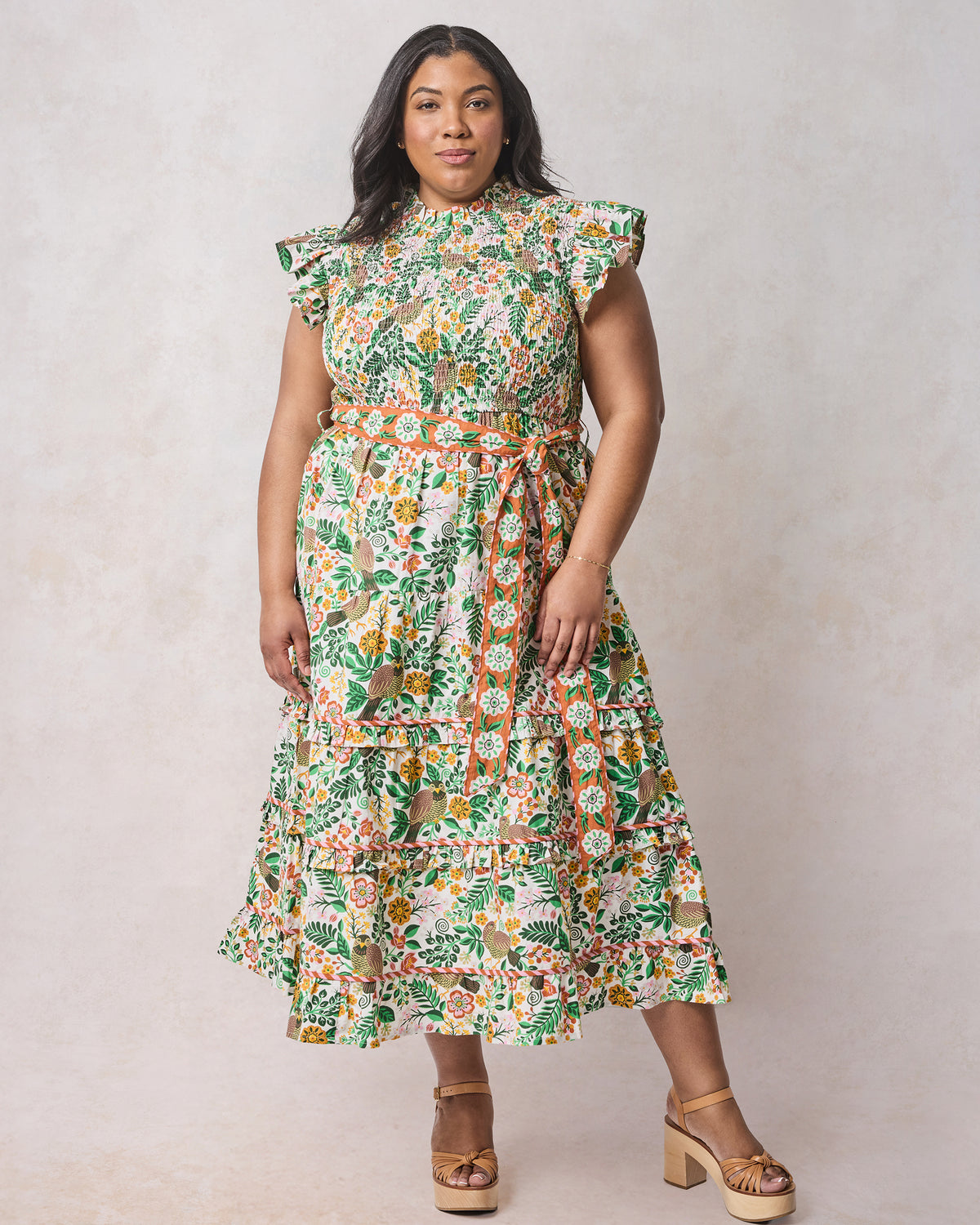 Willow Wren - Ready To Ruffle Dress - Pressed Petal - Printfresh