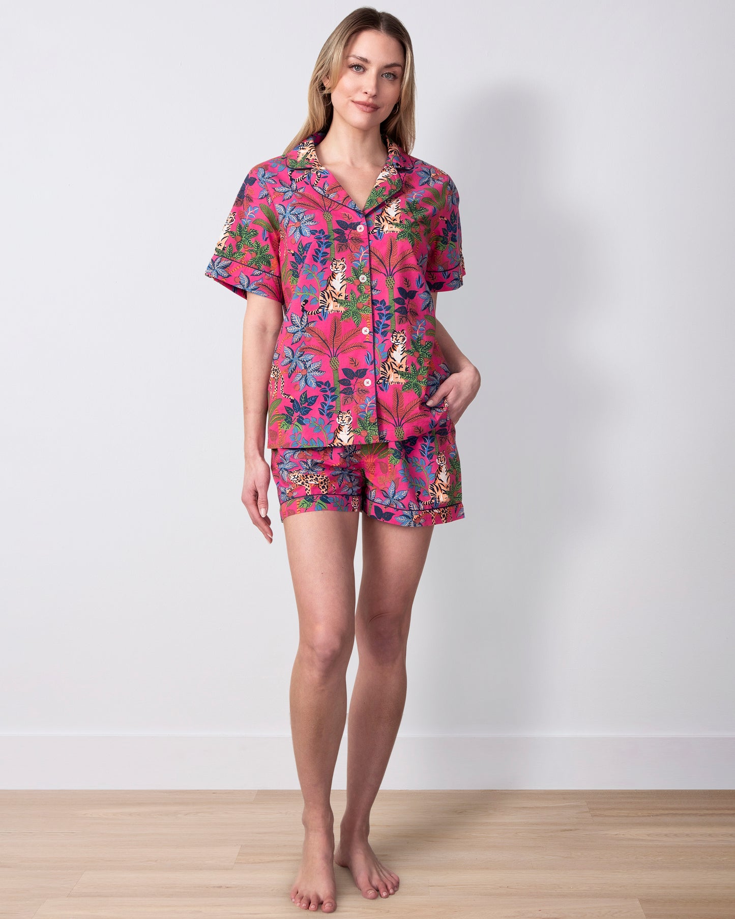 Big Cat Energy - Short PJ Set - Fuchsia - Printfresh