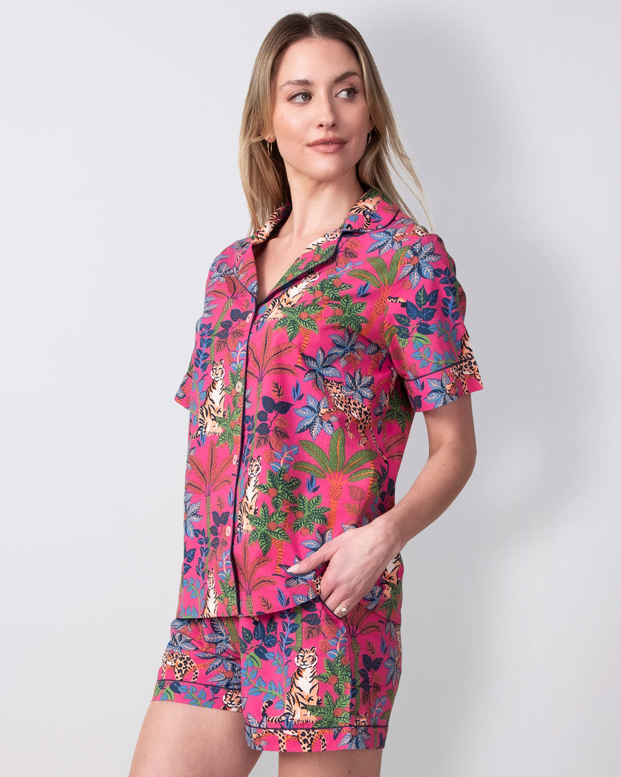 Big Cat Energy - Short PJ Set - Fuchsia - Printfresh