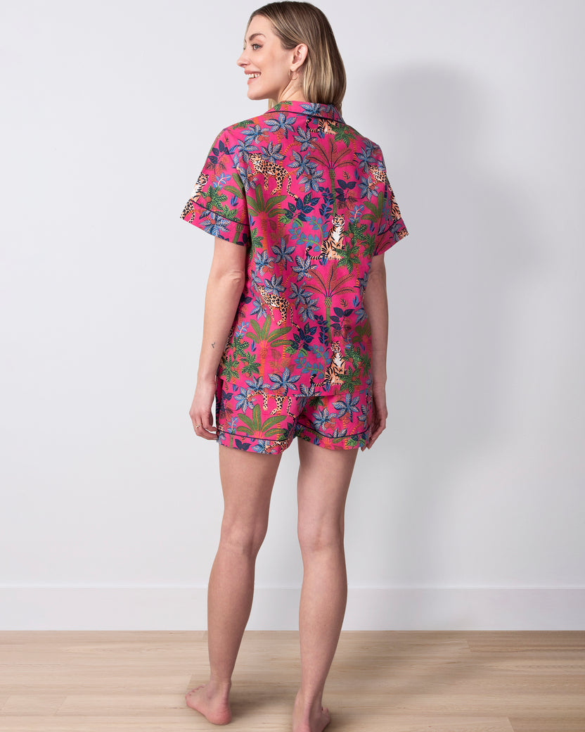 Big Cat Energy - Short PJ Set - Fuchsia - Printfresh