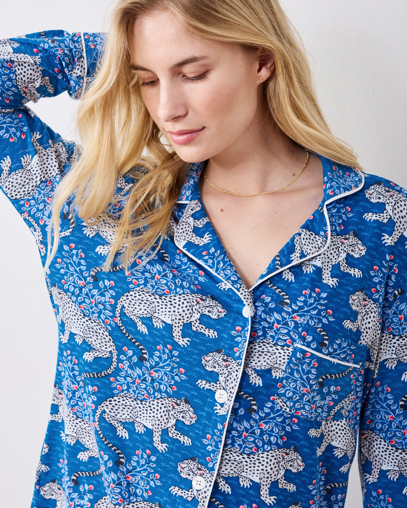 Bagheera - Organic Pima Modal Knit Long PJ Set - Indigo