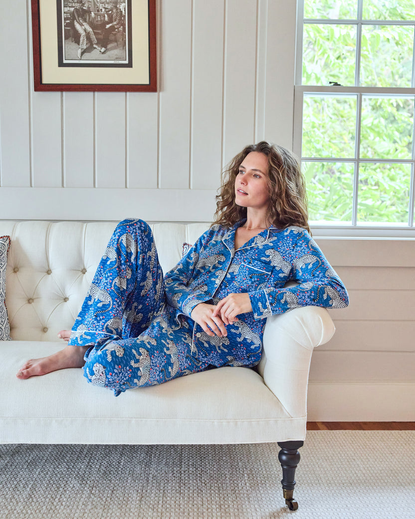 Bagheera - Organic Pima Modal Knit Long PJ Set - Indigo