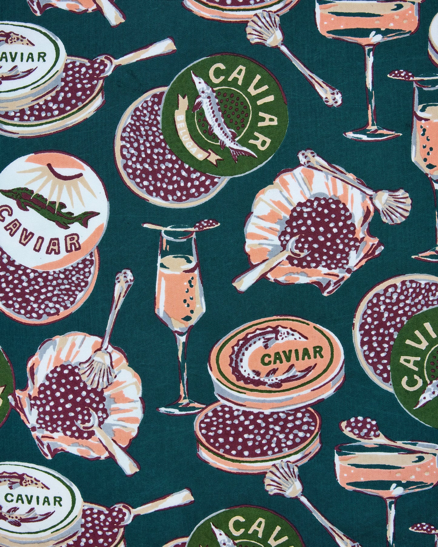 Champagne & Caviar - Dinner Napkins Set of 4 - Peacock Feather