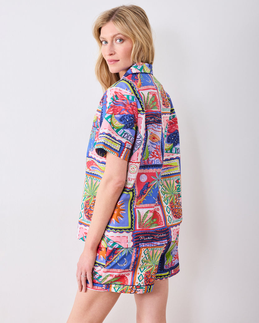 Colorful Coast - Short PJ Set - Blue Cocktail - Printfresh