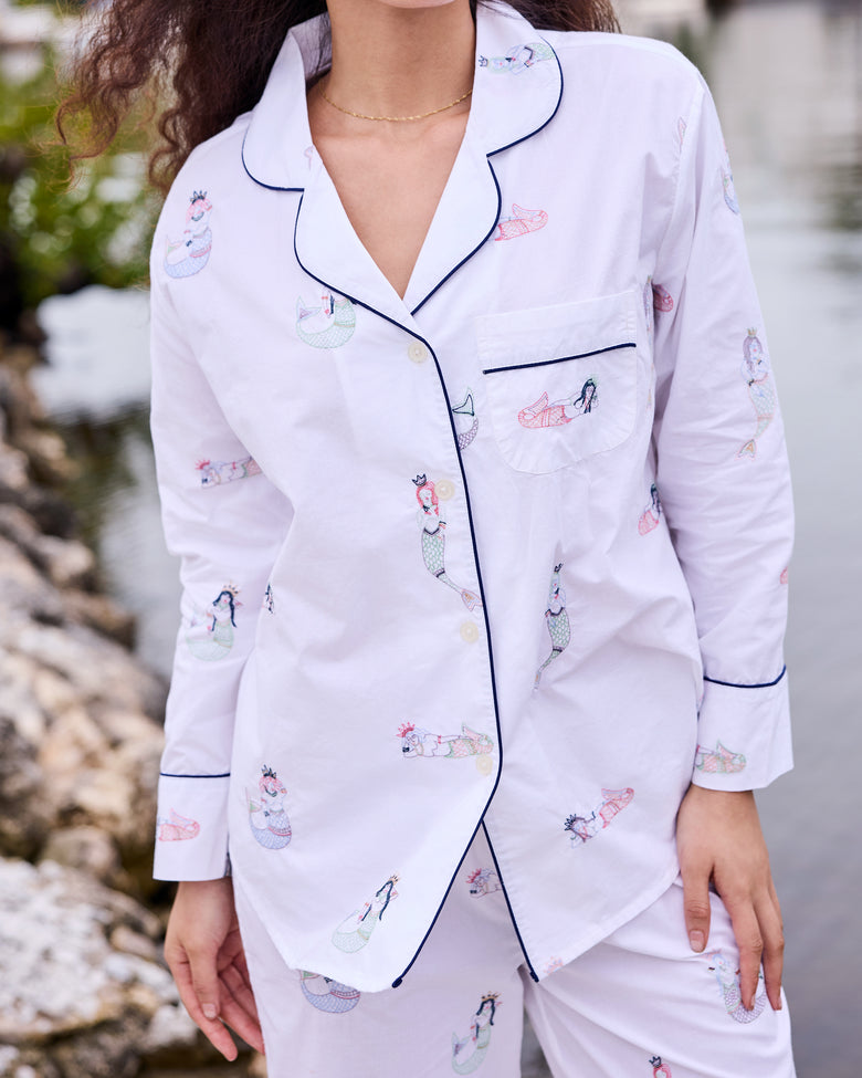 Daughters of Triton - Petite Long PJ Set - Cloud - Printfresh