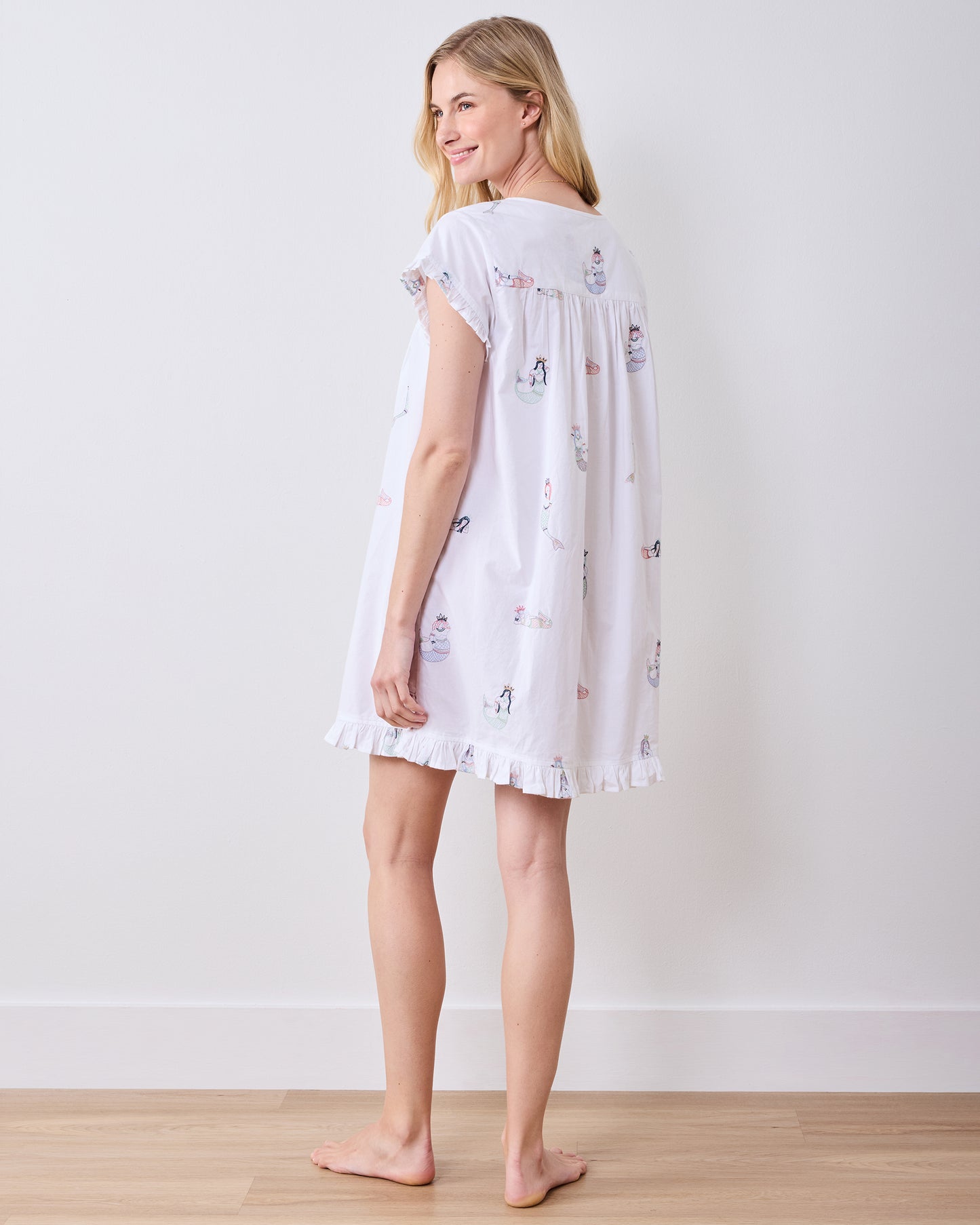 Daughters of Triton - Pintuck Nightgown - Cloud - Printfresh