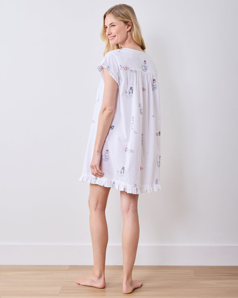 Daughters of Triton - Pintuck Nightgown - Cloud - Printfresh