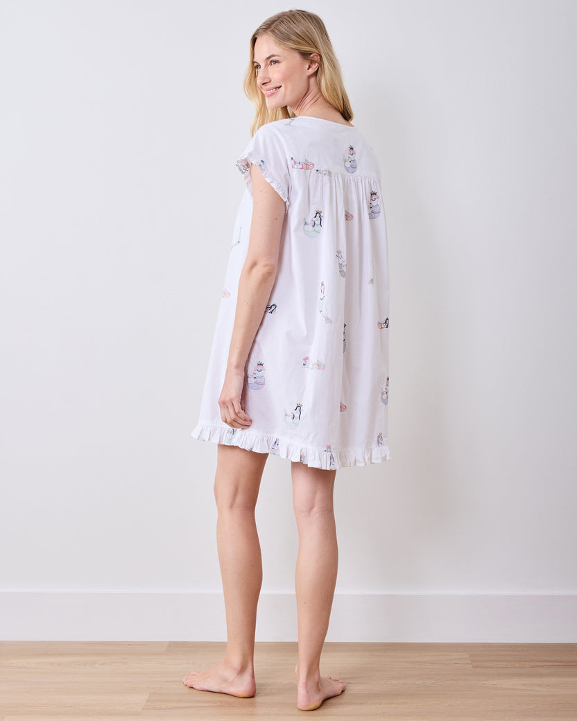 Daughters of Triton - Pintuck Nightgown - Cloud - Printfresh