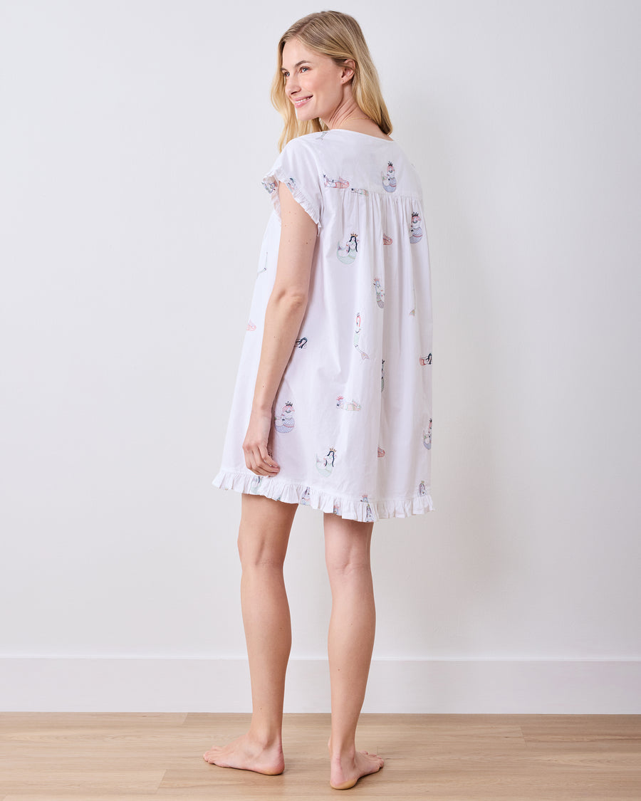 Daughters of Triton - Pintuck Nightgown - Cloud - Printfresh