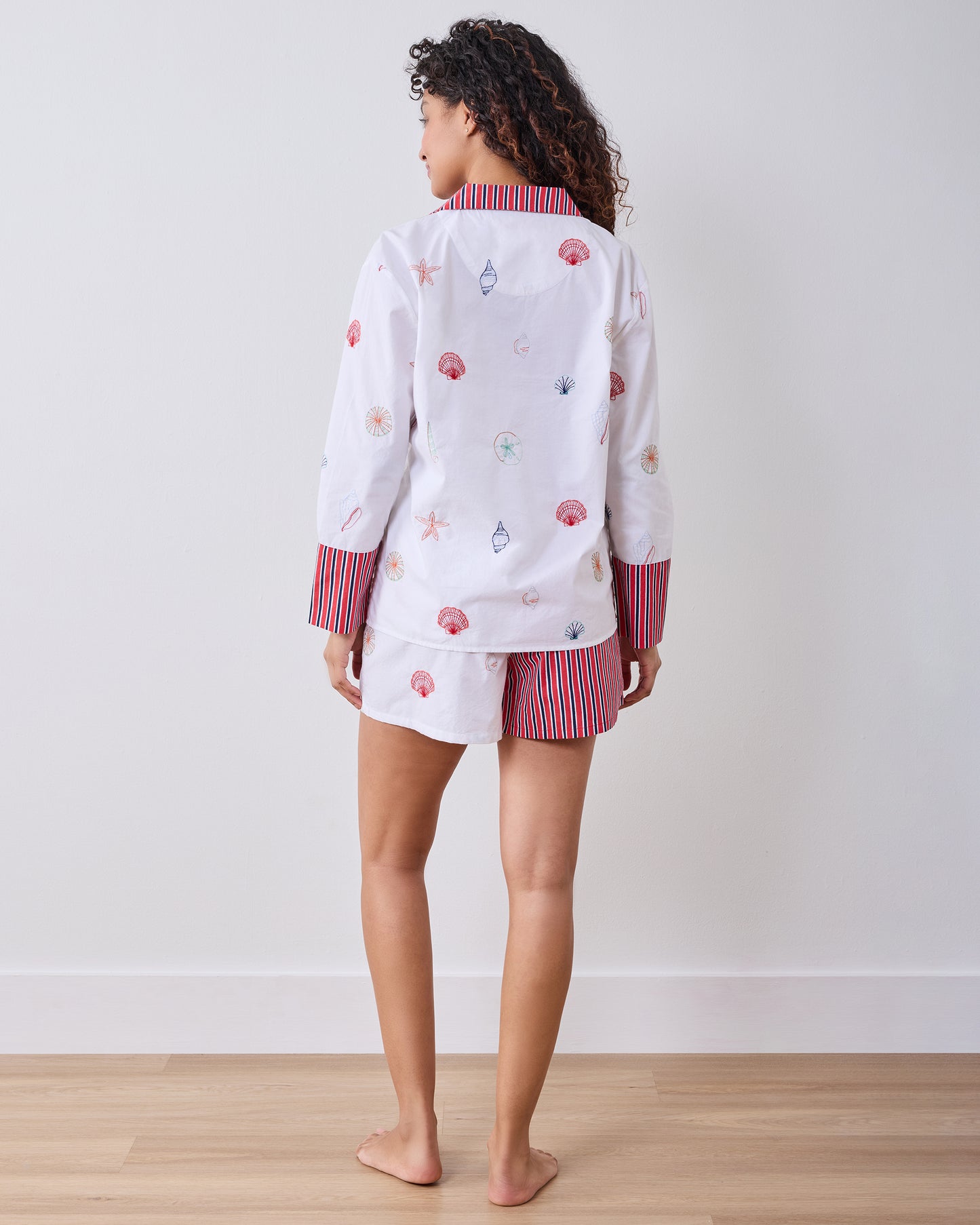 Embroidered Shells - Reese Boxer Set - Coastal Cloud - Printfresh