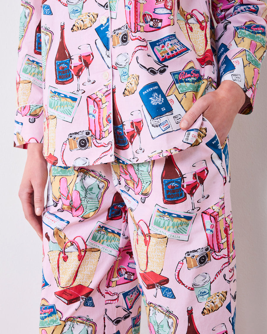 Emotional Baggage - Petite Long PJ Set - Happy Place Pink