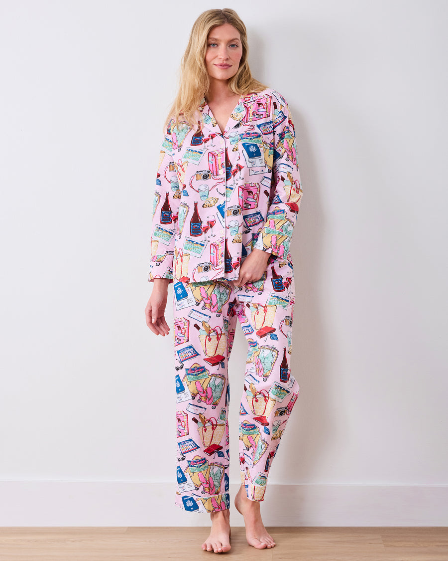 Emotional Baggage - Long PJ Set - Happy Place Pink