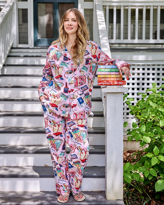 Emotional Baggage - Long PJ Set - Happy Place Pink