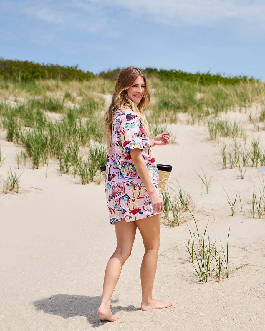 Emotional Baggage - Short PJ Set - Happy Place Pink