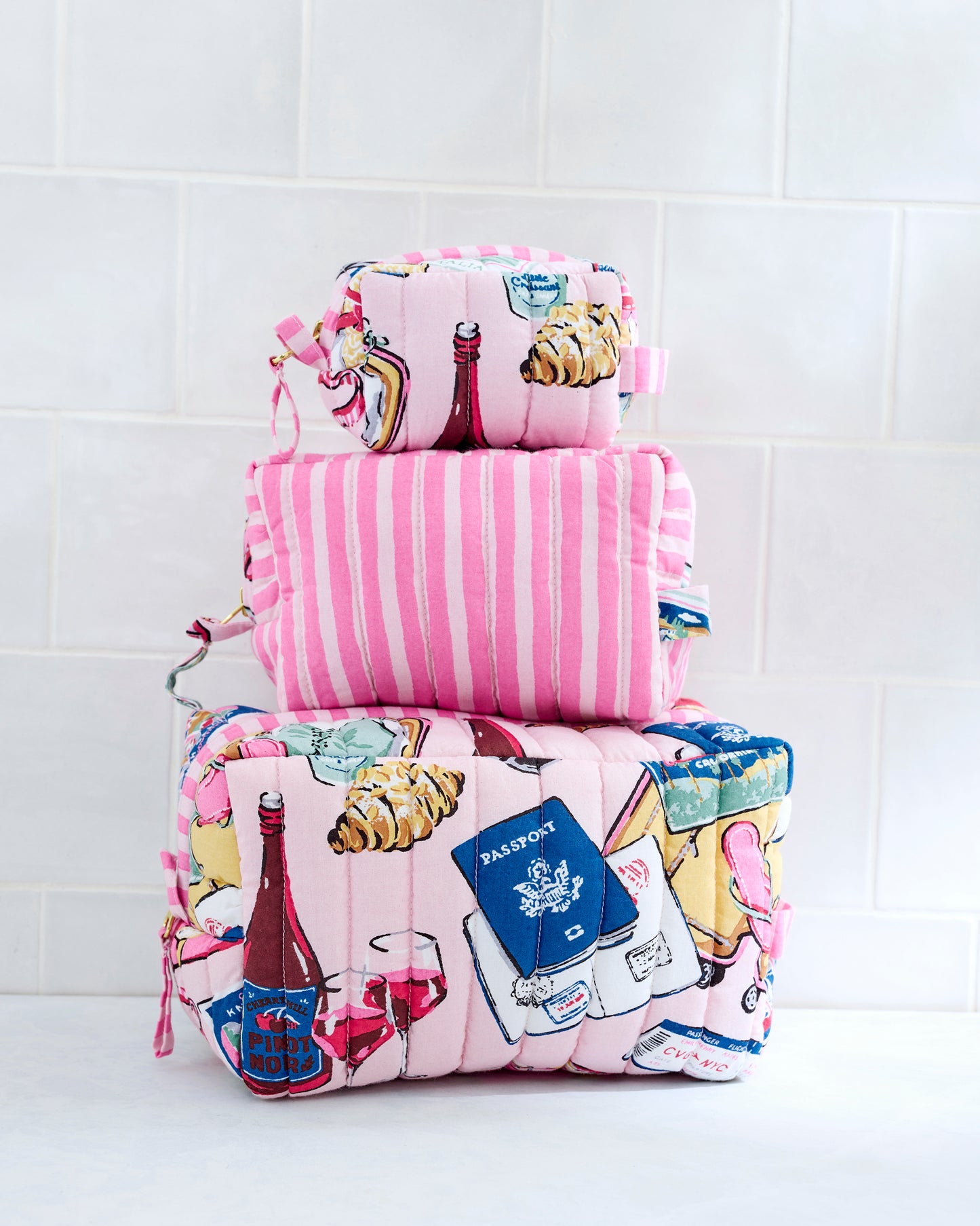 Emotional Baggage - Three’s Best Pouch Set - Happy Place Pink