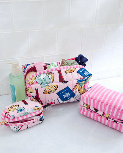 Emotional Baggage - Three’s Best Pouch Set - Happy Place Pink