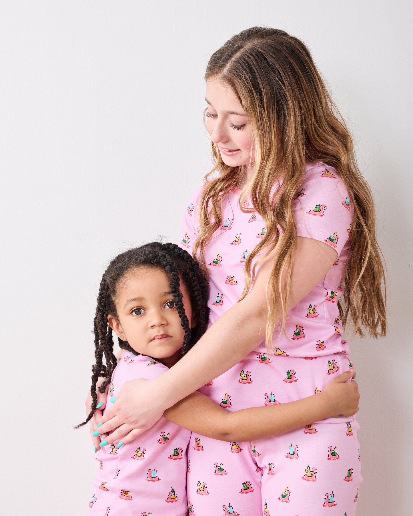 Flamingo Floaties - Kids Short Sleeve PJ Set - Pink Lemonade