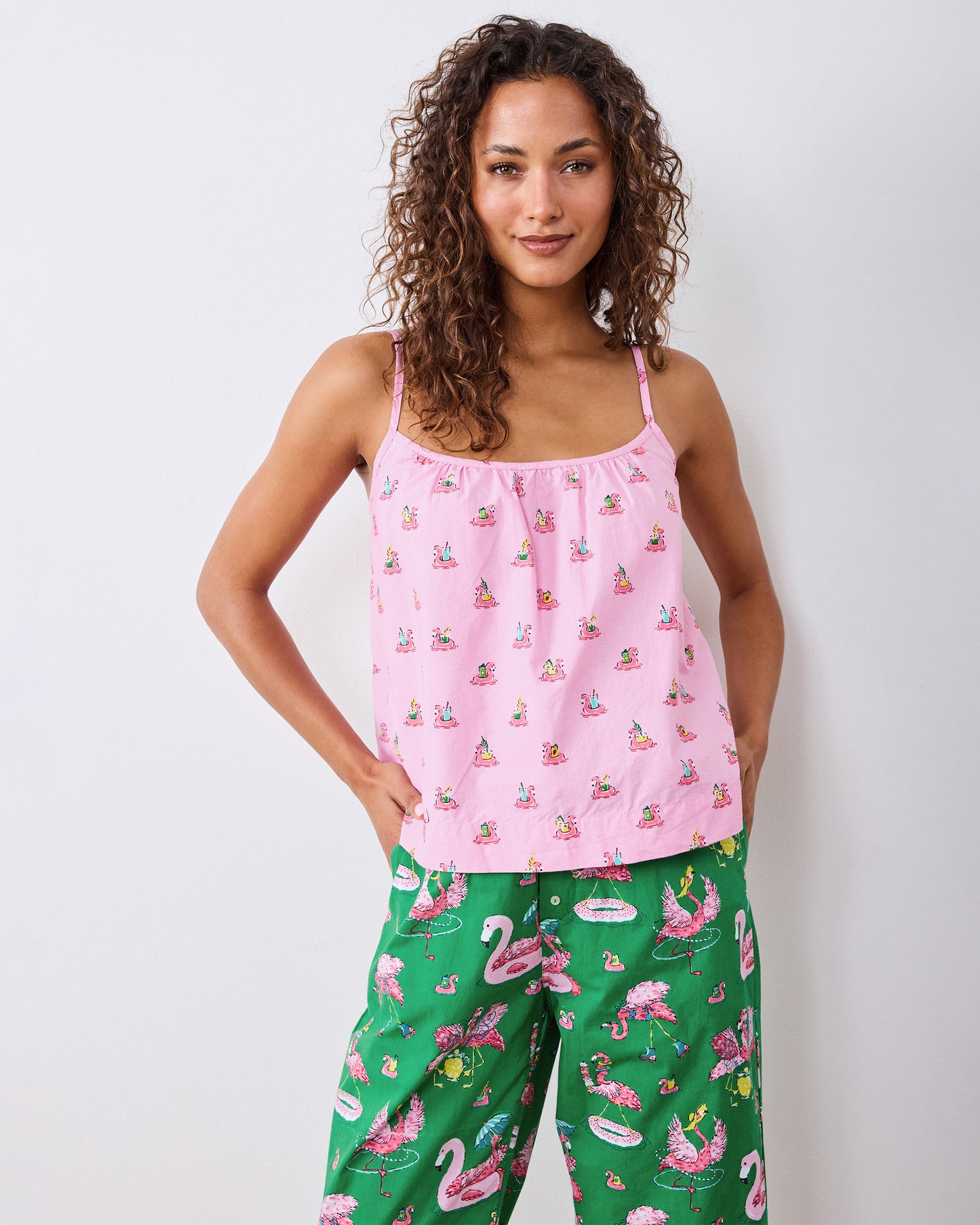 Flock Party - Cami Cropped Set - Palm Frond