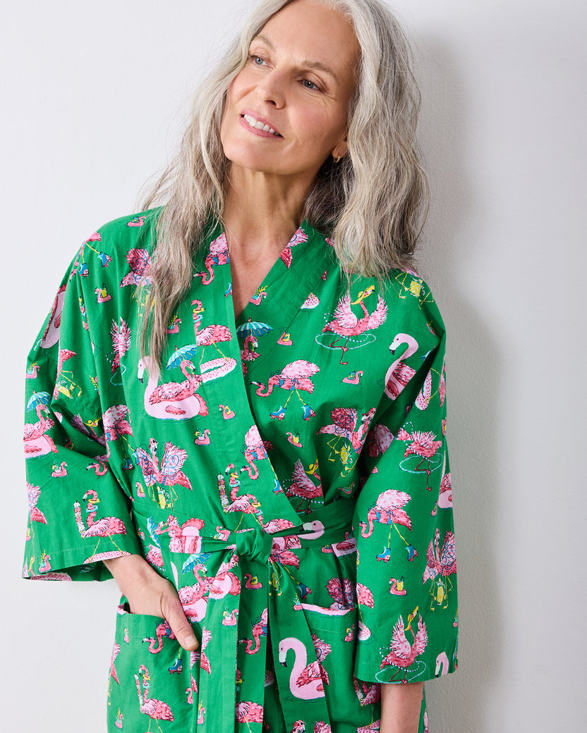 Flock Party - Long Robe - Palm Frond