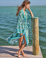 Gator Grove - Eco Satin Robe - Blue Lagoon