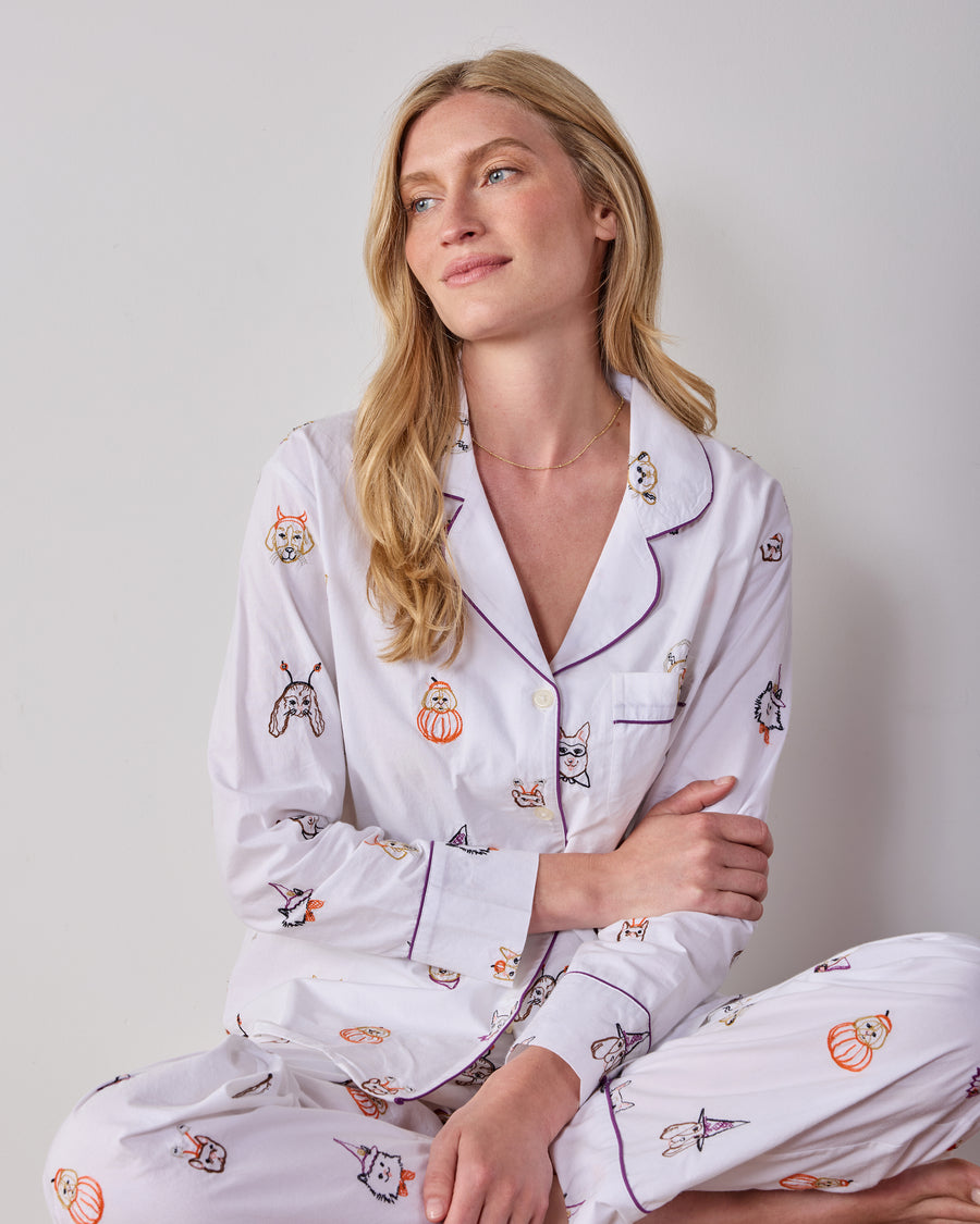 Halloween Hounds - Petite Long PJ Set - Cloud