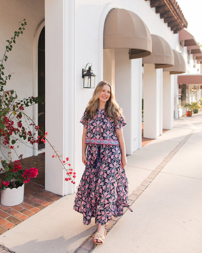 Harbor Honeysuckle - Carry on Set - Navy Shore - Printfresh