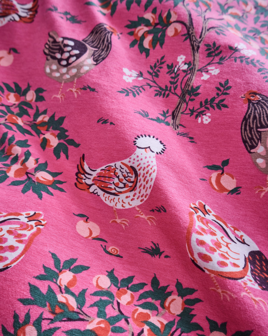 Hen House - Cotton Modal Knit Short PJ Set - Rose Pop